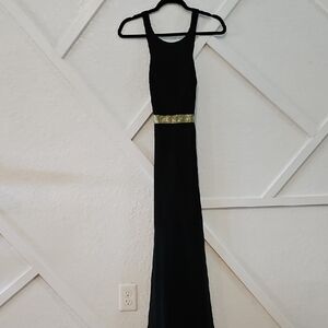 Express Black Maxi Dress with Gold Belt